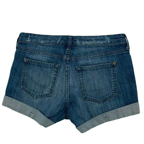 Banana Republic Short Women Size 4/27 Midi Cuffed Hem Whiskers Denim - Picture 2 of 8